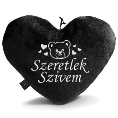 Valentin Napi Ajandek Egyedi Himzett Pluss Fekete Sziv Parna 061 Szerelmes Maci