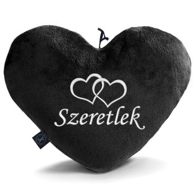 Valentin Napi Ajandek Egyedi Himzett Pluss Fekete Sziv Parna 064 Duplasziv