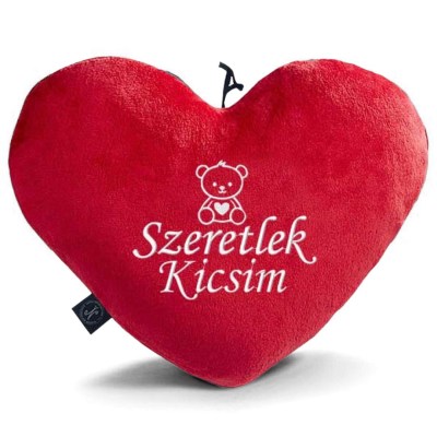 Valentin Napi Ajandek Egyedi Himzett Pluss Piros Sziv Parna 062 Maci Szivvel